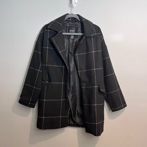 Plaid peacoat blazer jacket